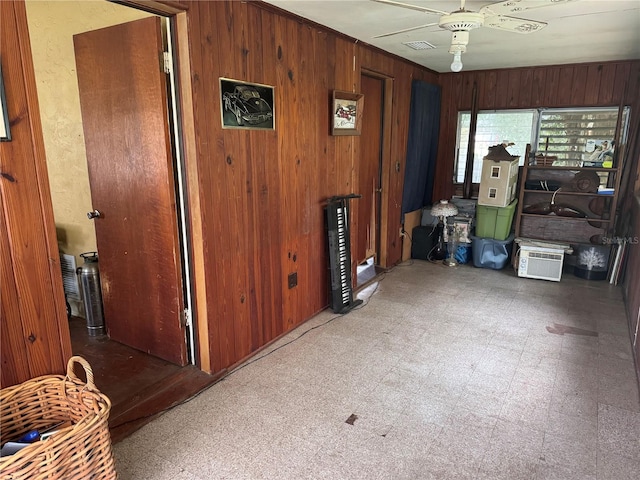 interior space with wood walls