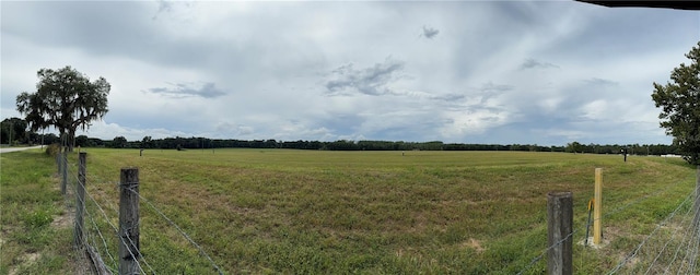 view of yard with a rural view