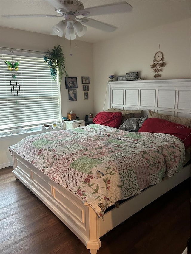 104 Turtle Run, Umatilla, FL 32784 - bedroom featuring dark wood-style flooring and ceiling fan