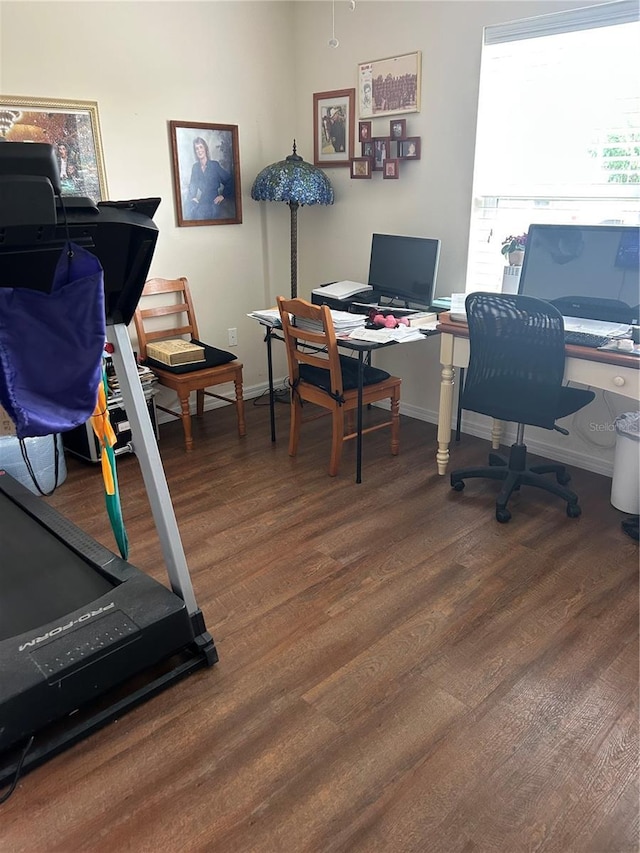 104 Turtle Run, Umatilla, FL 32784 - office area featuring wood finished floors and baseboards