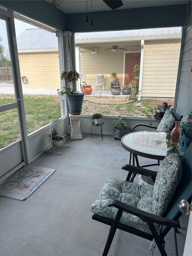 104 Turtle Run, Umatilla, FL 32784 - sunroom featuring ceiling fan and plenty of natural light