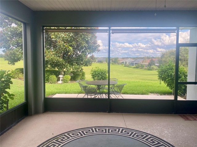 view of unfurnished sunroom