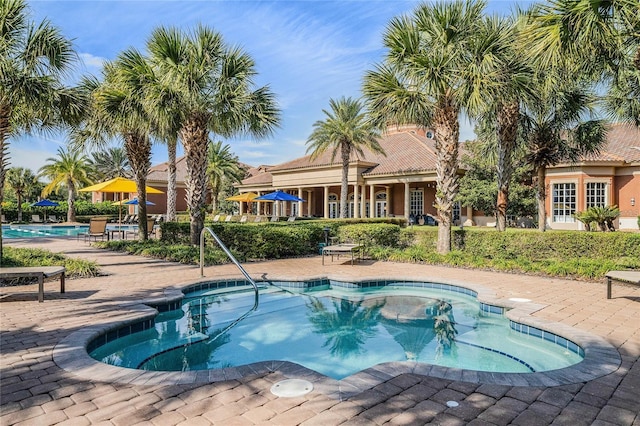 view of pool with a patio