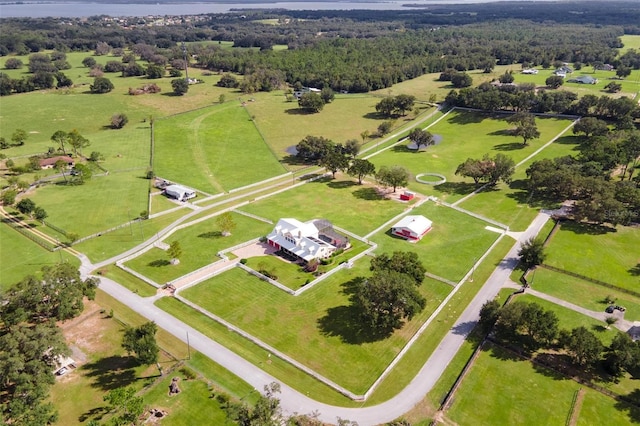 drone / aerial view with a rural view