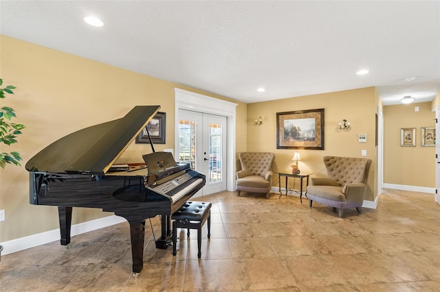 interior space featuring french doors