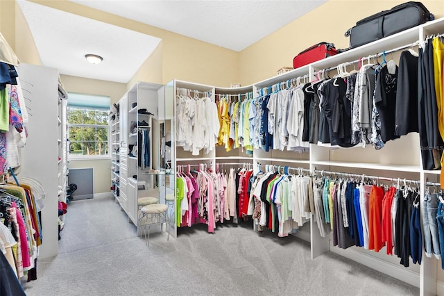 walk in closet featuring carpet