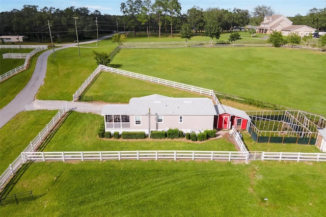 drone / aerial view featuring a rural view