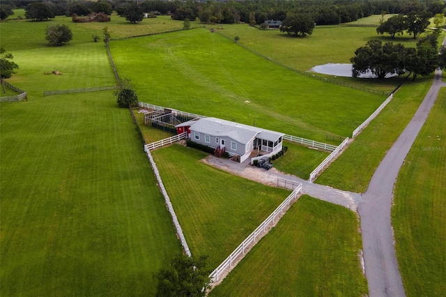 bird's eye view with a rural view