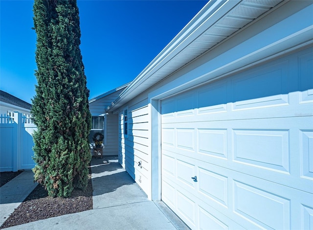 view of garage