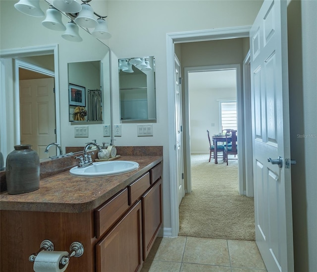 bathroom featuring vanity and tile patterned floors