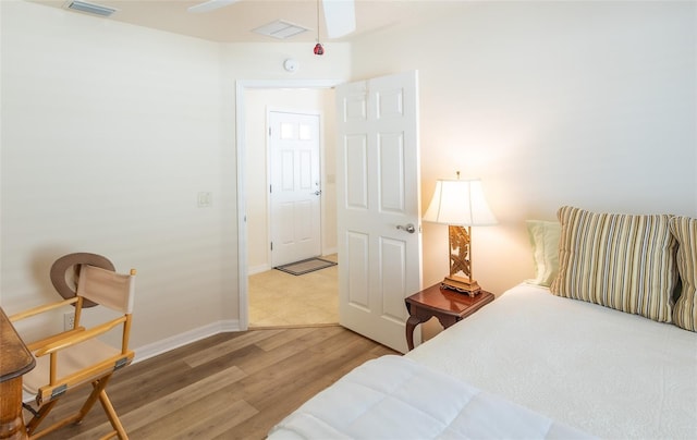 bedroom featuring light hardwood / wood-style flooring