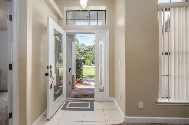 view of tiled entrance foyer