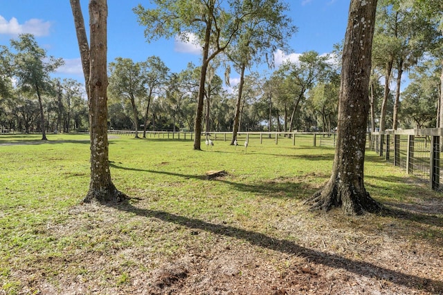 view of yard featuring a rural view