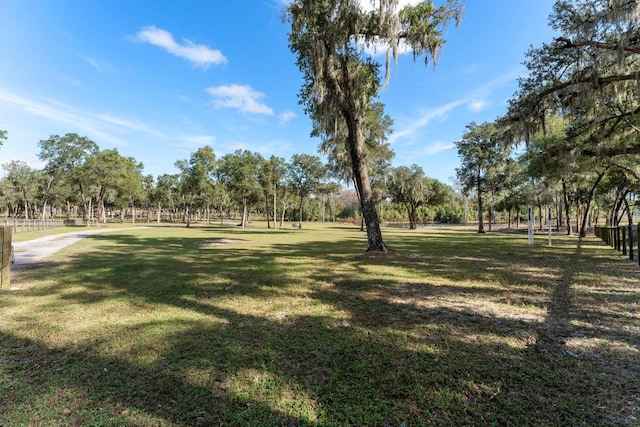 view of community featuring a lawn