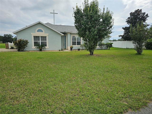 exterior space featuring a front lawn