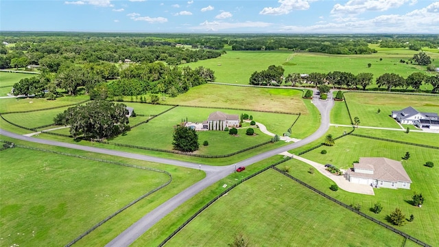 aerial view with a rural view