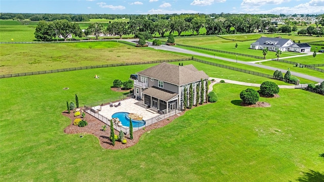 drone / aerial view featuring a rural view