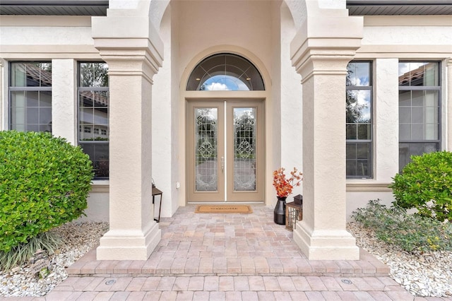 view of exterior entry with french doors