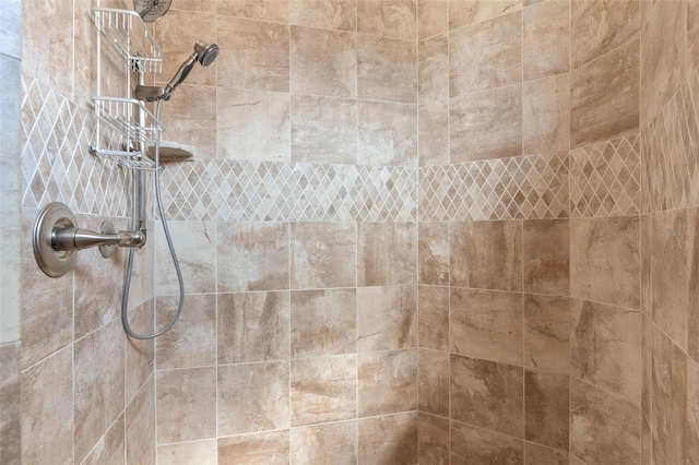 room details with a tile shower