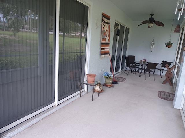 view of patio / terrace with ceiling fan