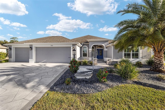 view of front of house with a garage