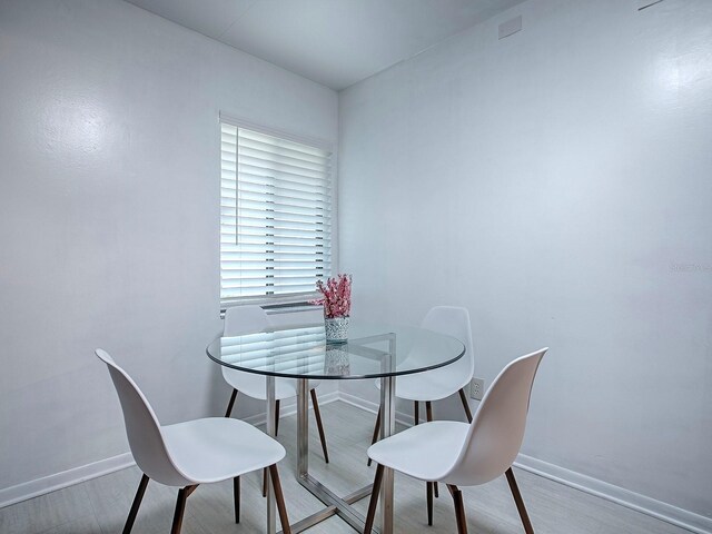 dining room with wood-type flooring