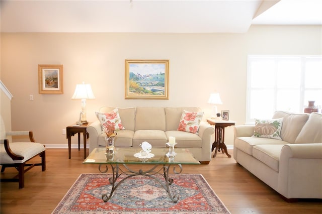 living room featuring hardwood / wood-style floors