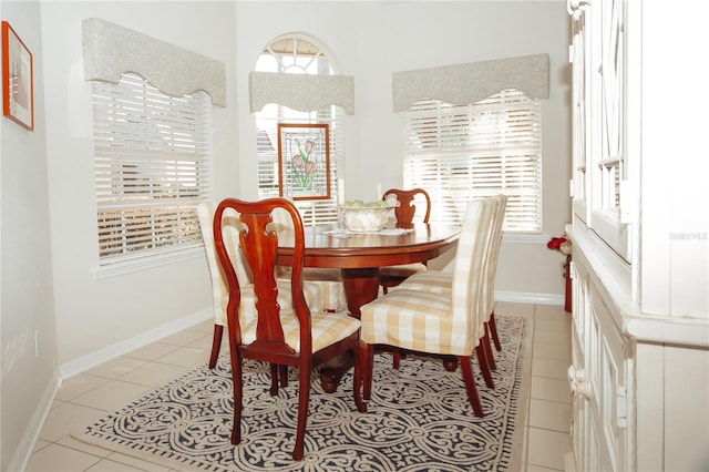 dining room with light tile patterned floors