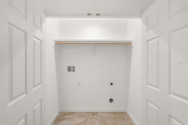8222 Florida Boys Ranch Rd, Groveland, FL 34736 - laundry room with baseboards, hookup for a washing machine, hookup for an electric dryer, and laundry area