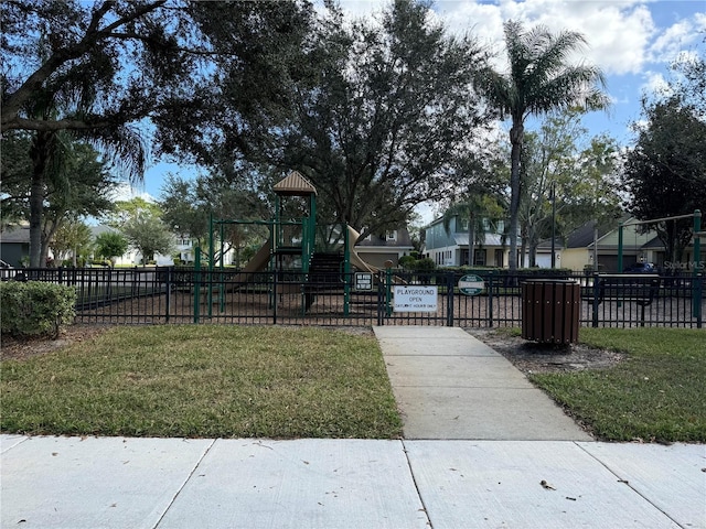 exterior space featuring a playground