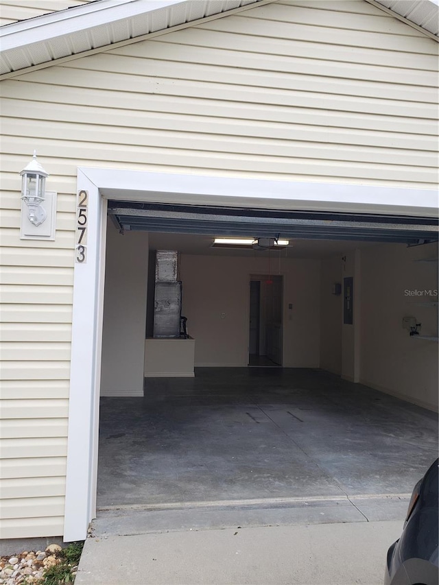 garage featuring electric panel