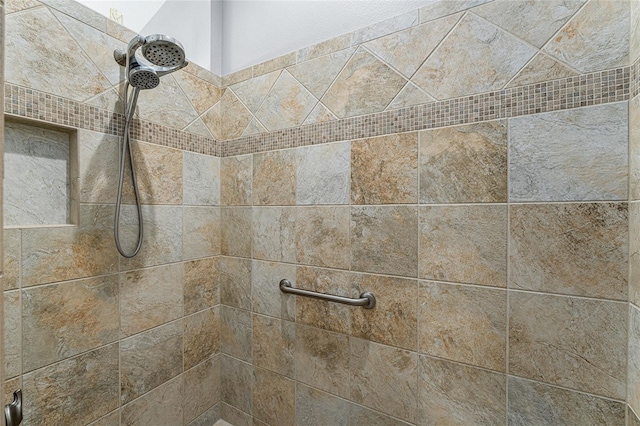 interior details with tiled shower