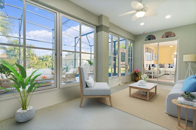 25304 Forest Oak Ct, Leesburg, FL 34748 - sunroom featuring finished concrete flooring and french doors