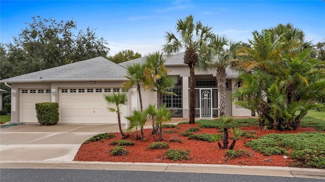 view of front of house with a garage