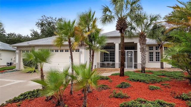 view of front of house with a garage