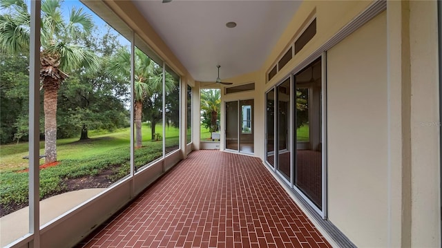 view of unfurnished sunroom