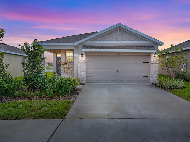 view of front facade featuring a garage