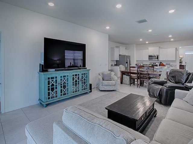 view of tiled living room