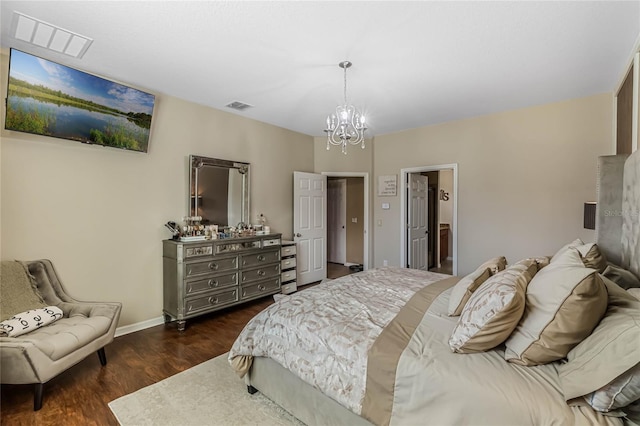 349 Morning View Dr, Winter Garden, FL 34787 - bedroom featuring a chandelier and dark wood finished floors