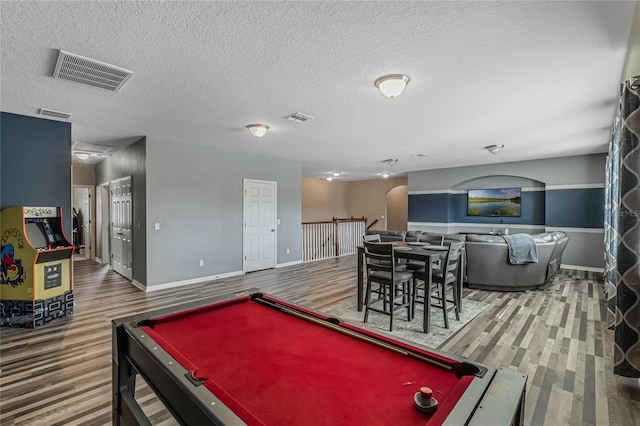 349 Morning View Dr, Winter Garden, FL 34787 - playroom featuring wood finished floors, pool table, and a textured ceiling