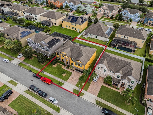 349 Morning View Dr, Winter Garden, FL 34787 - aerial perspective of suburban area with property boundaries highlighted