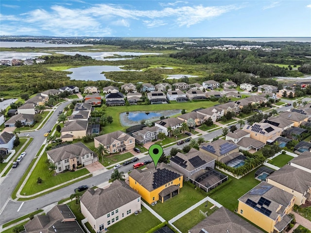 349 Morning View Dr, Winter Garden, FL 34787 - aerial view of residential area with a large body of water
