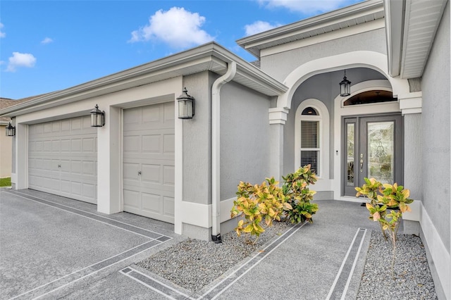 entrance to property with a garage