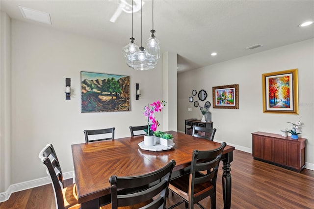 dining room featuring dark hardwood / wood-style floors