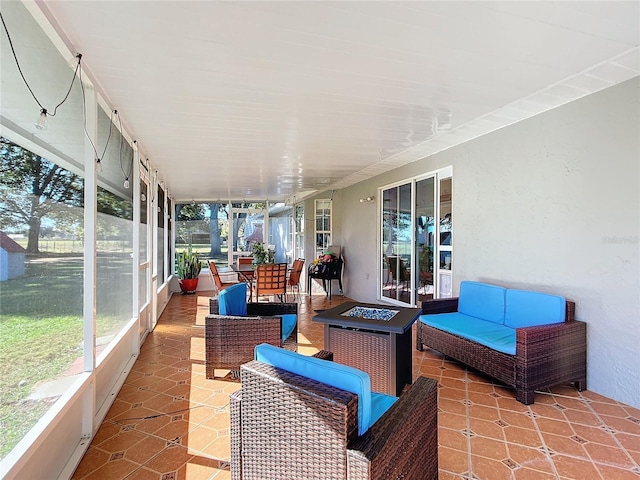 view of sunroom