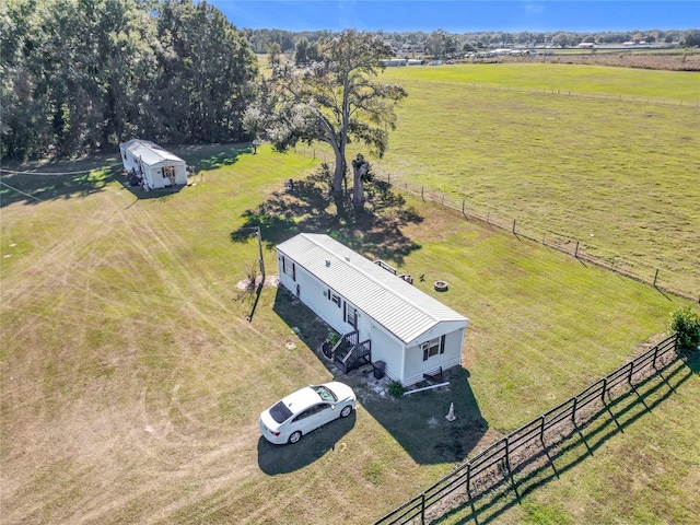 aerial view with a rural view