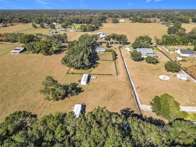 bird's eye view with a rural view