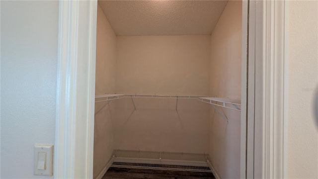 spacious closet featuring hardwood / wood-style flooring