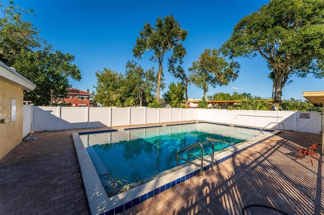 view of pool featuring a patio