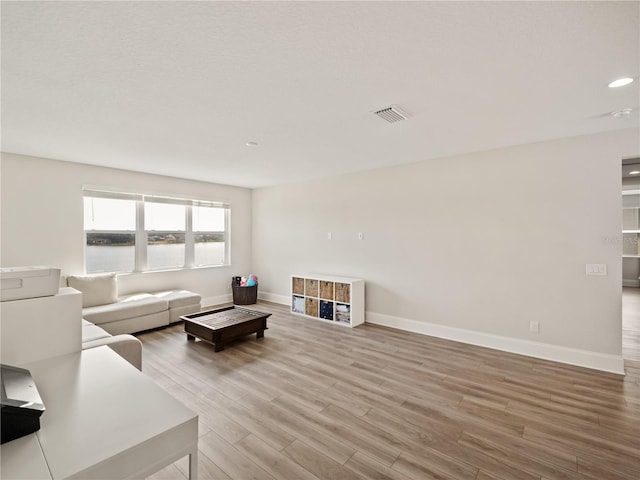 living room featuring light hardwood / wood-style floors